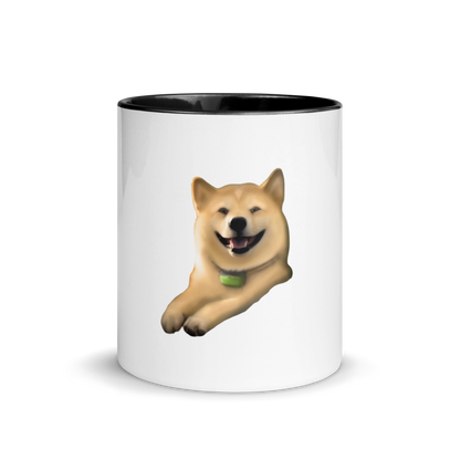 white and black Custom Pet Coffee Mug for a dog named Cooper that loves couches