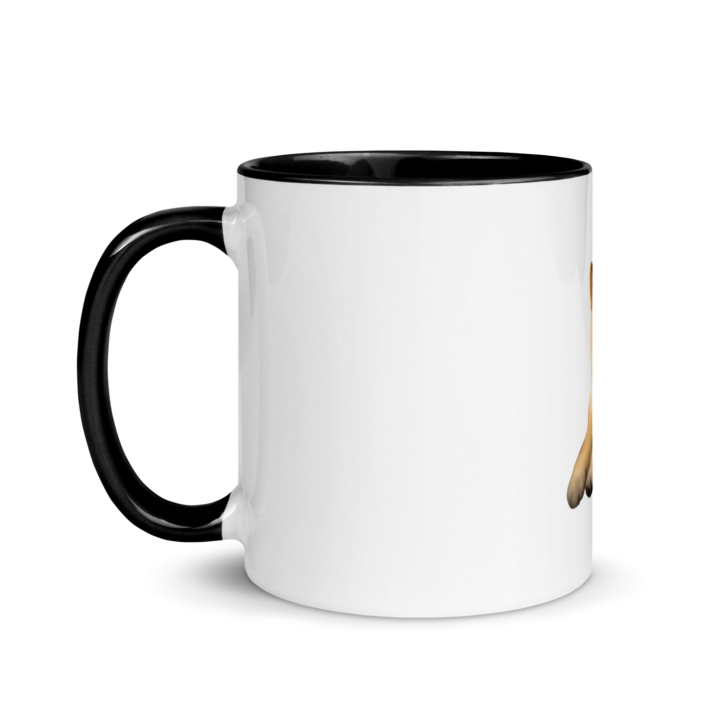 white and black Custom Pet Coffee Mug for a dog named Cooper that loves couches