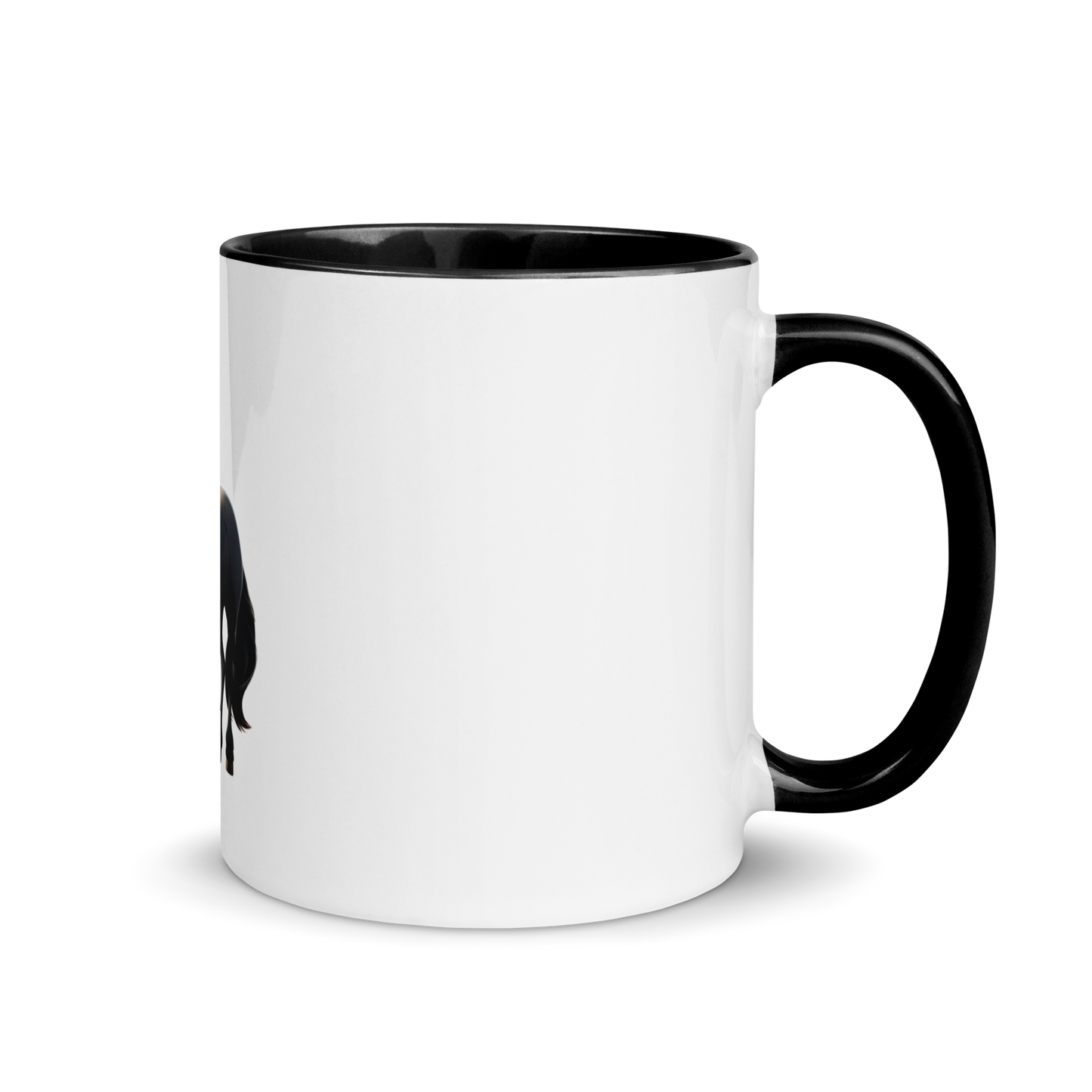 white and black Custom Pet Coffee Mug for a horse named Bella