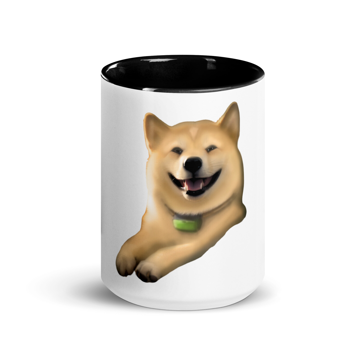 white and black Custom Pet Coffee Mug for a dog named Cooper that loves couches