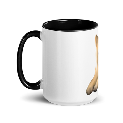 white and black Custom Pet Coffee Mug for a dog named Cooper that loves couches