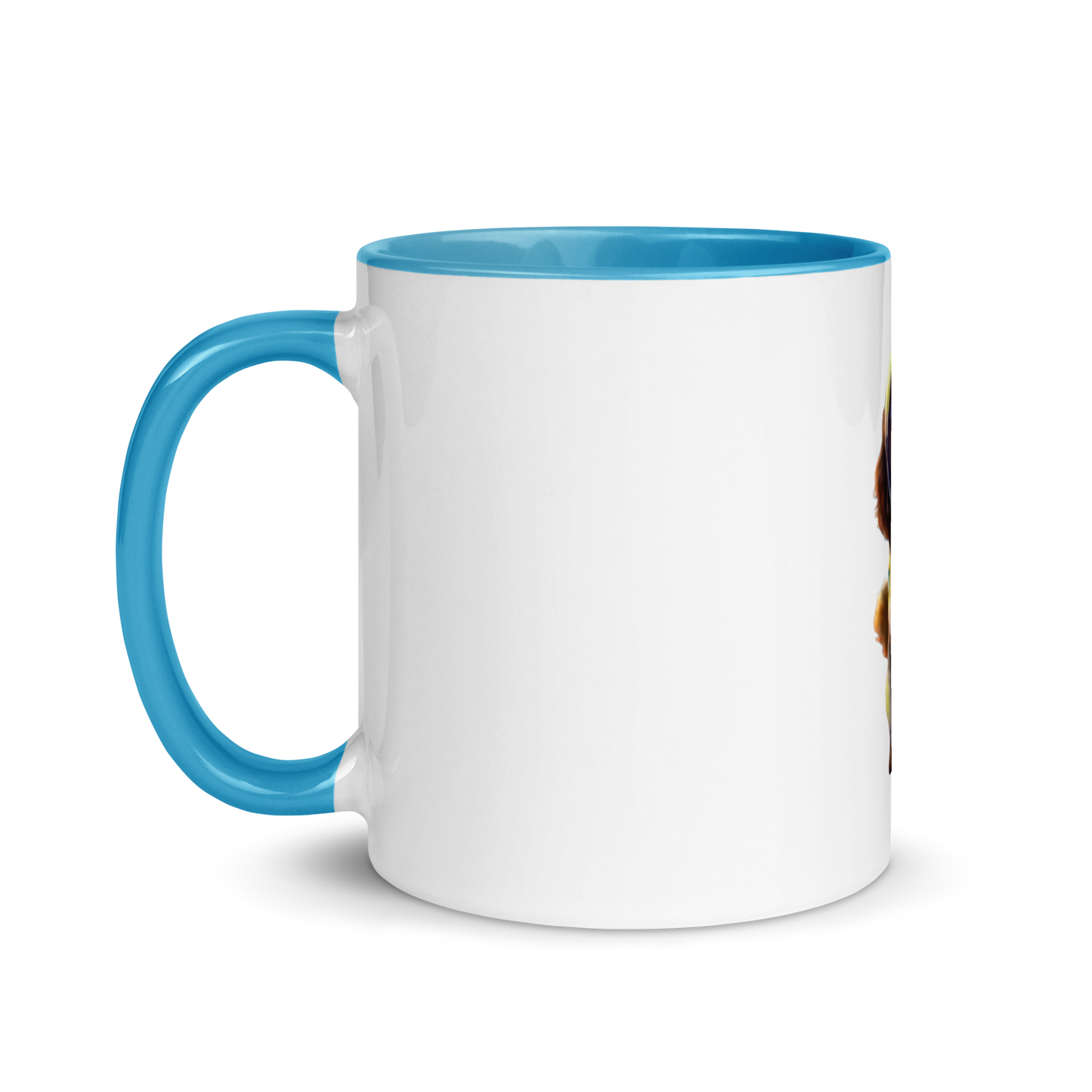 white and blue Custom Pet Coffee Mug for a dog named Bella