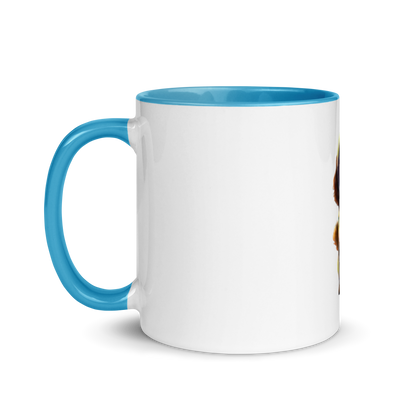 white and blue Custom Pet Coffee Mug for a dog named Bella