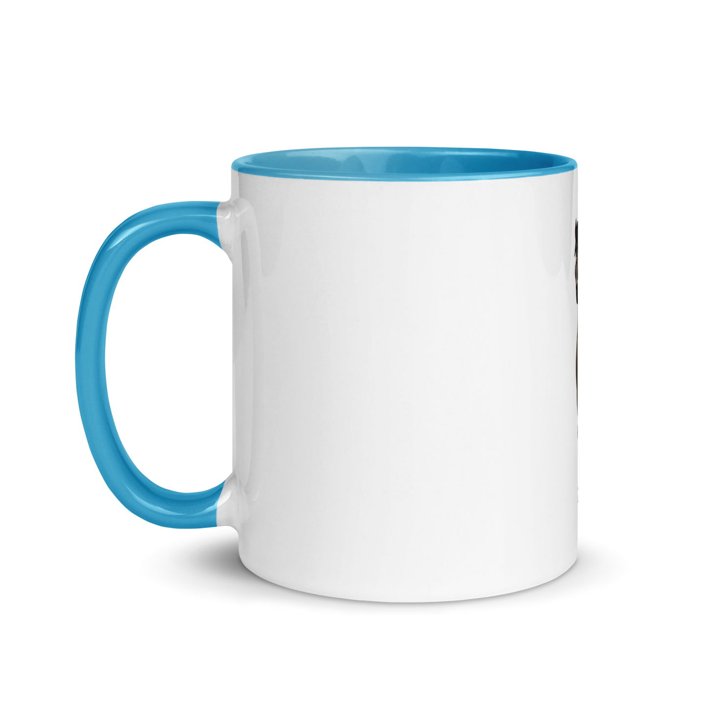 white and blue Custom Pet Coffee Mug for a horse named Bella