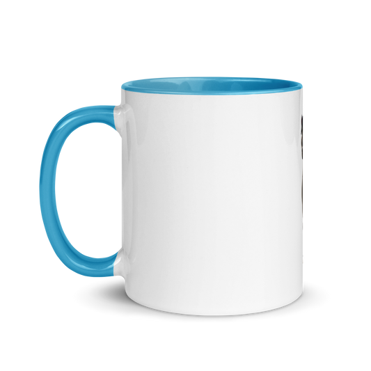 white and blue Custom Pet Coffee Mug for a horse named Bella