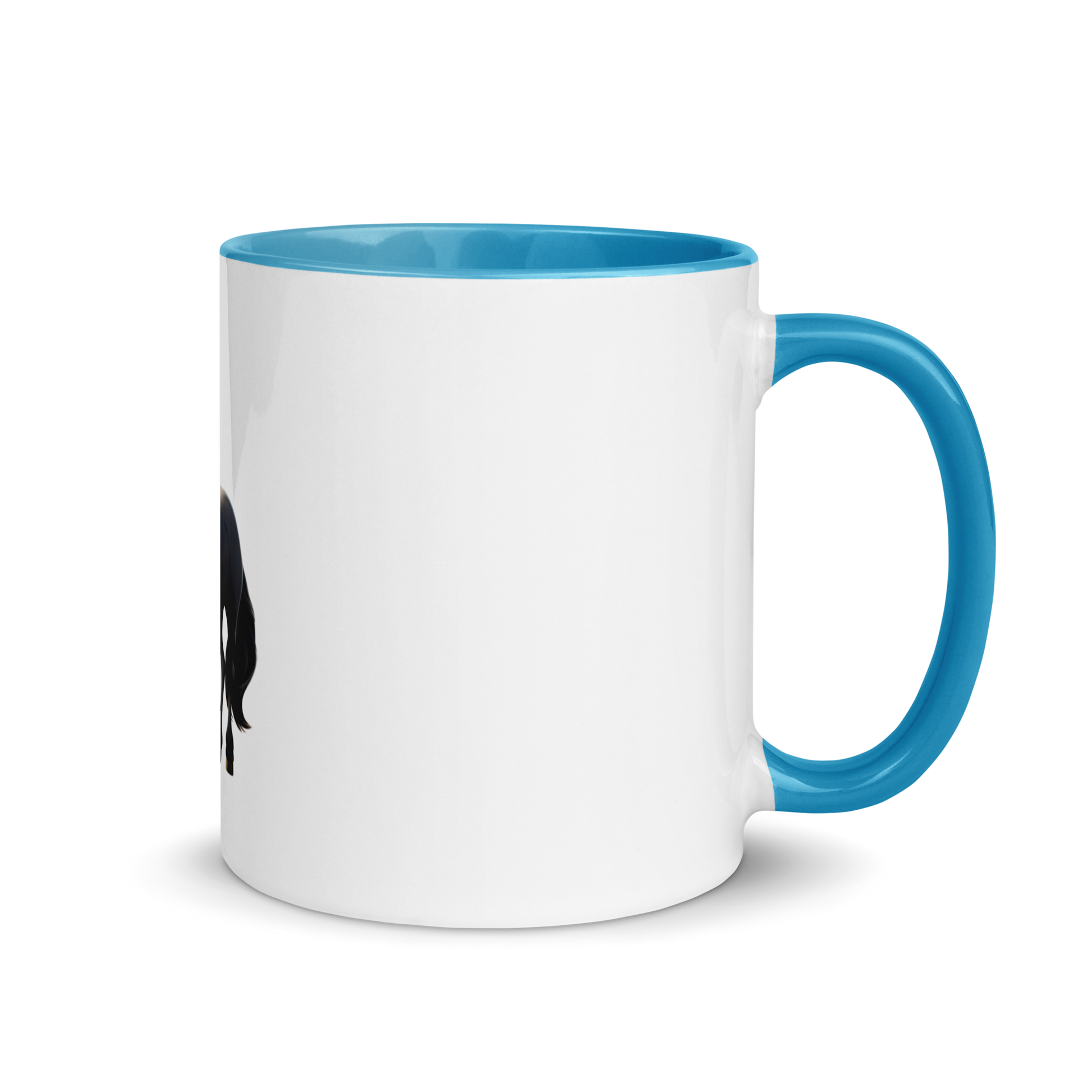 white and blue Custom Pet Coffee Mug for a horse named Bella