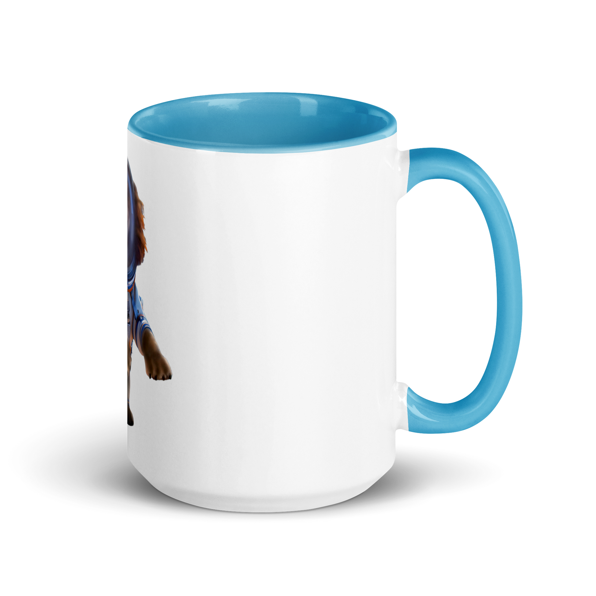 white and blue Custom Pet Coffee Mug for a dog named Bella