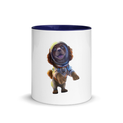 white and blue Custom Pet Coffee Mug for a dog named Bella