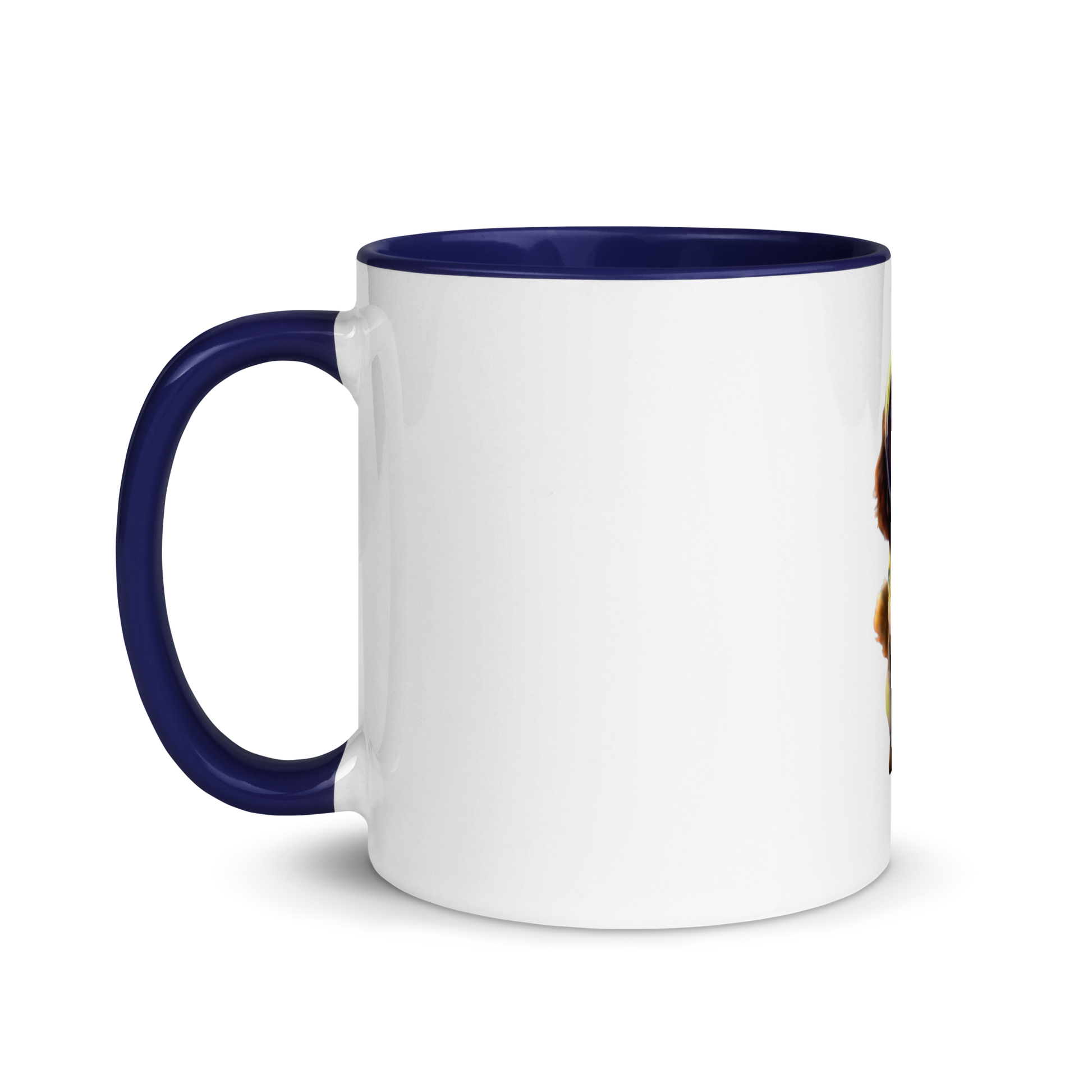 white and blue Custom Pet Coffee Mug for a dog named Bella