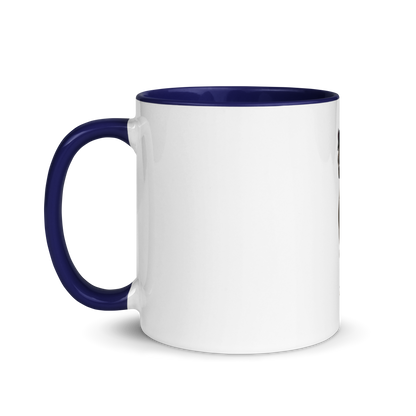 white and dark blue Custom Pet Coffee Mug for a horse named Bella