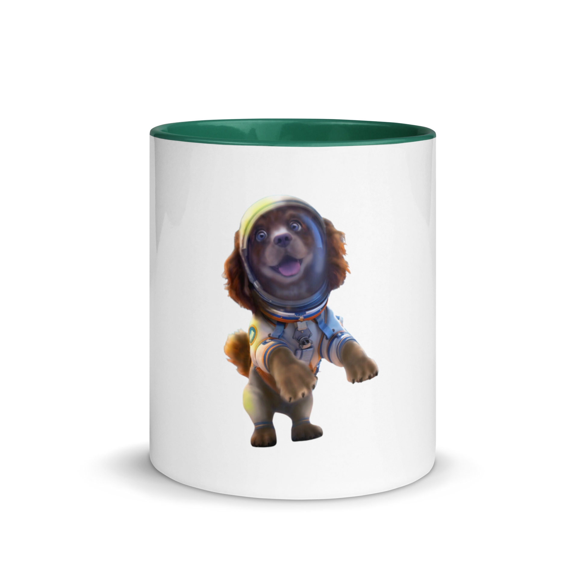 white and green Custom Pet Coffee Mug for a dog named Bella