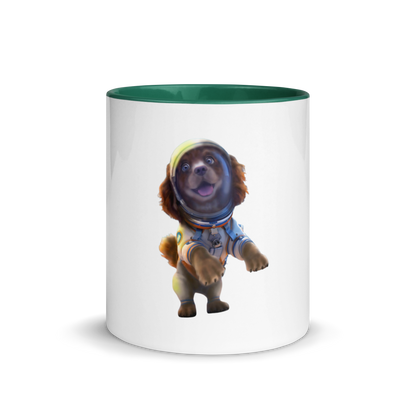 white and green Custom Pet Coffee Mug for a dog named Bella