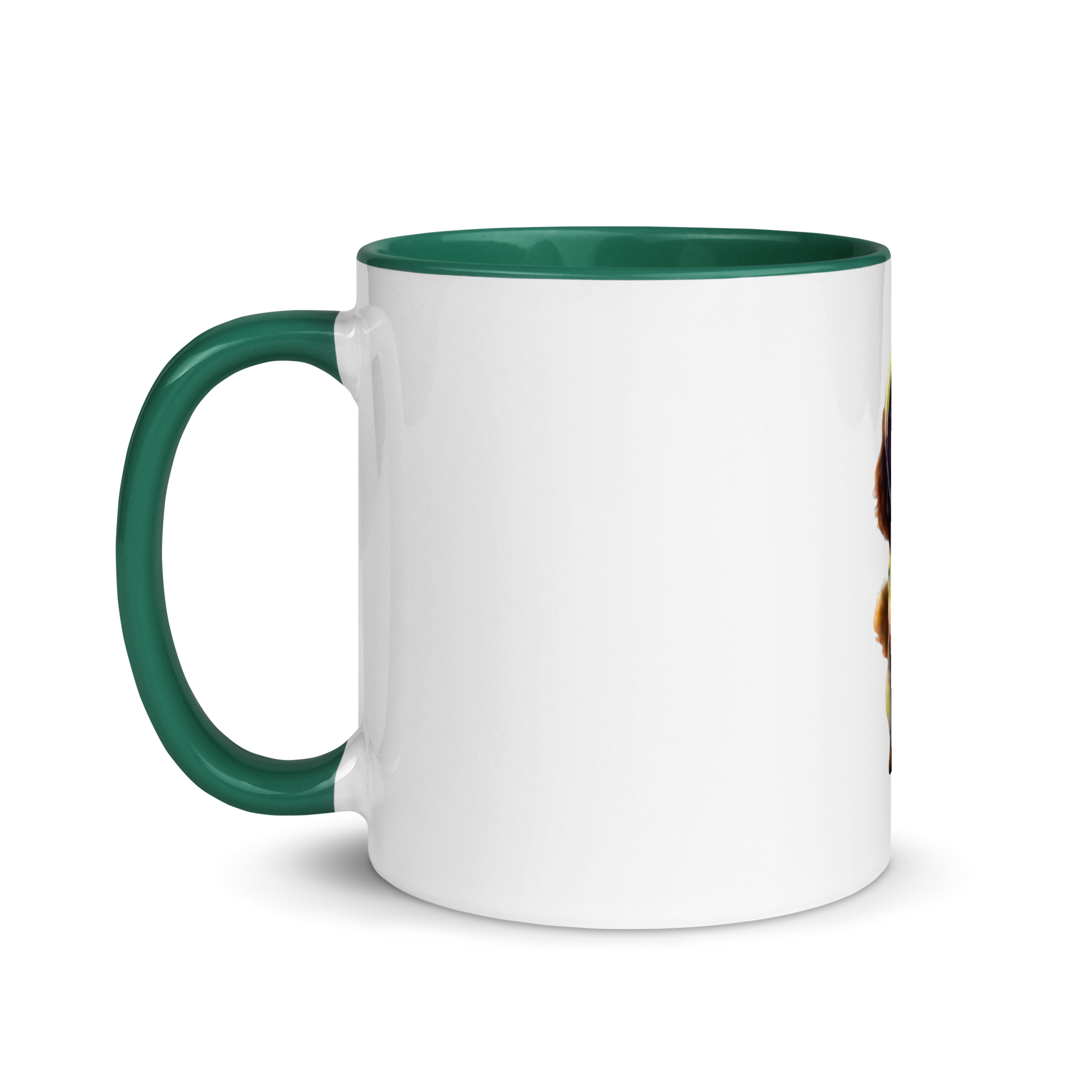 white and green Custom Pet Coffee Mug for a dog named Bella