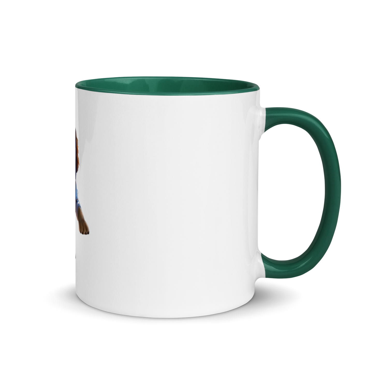 white and green Custom Pet Coffee Mug for a dog named Bella