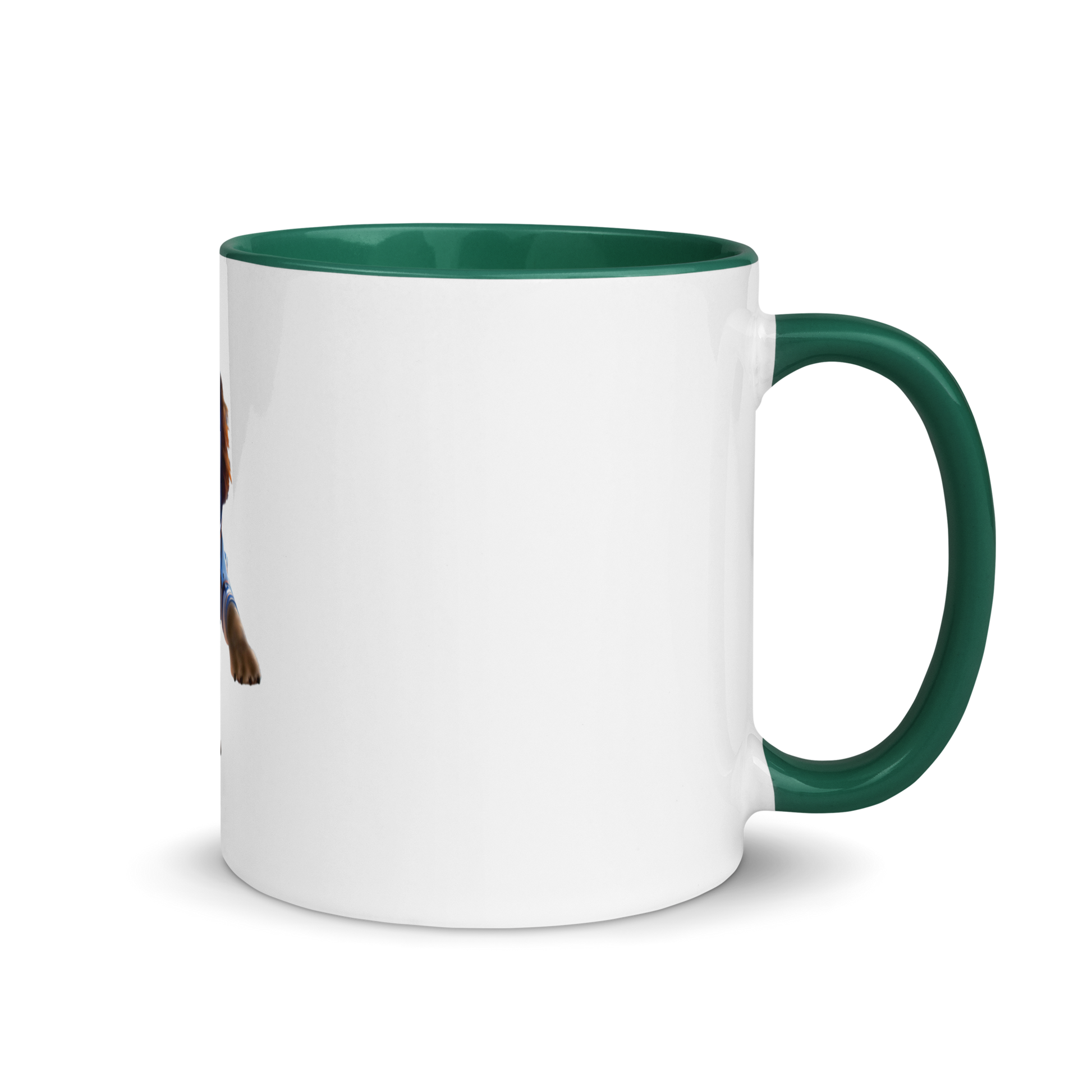 white and green Custom Pet Coffee Mug for a dog named Bella