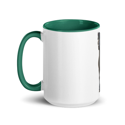 white and dark green Custom Pet Coffee Mug for a horse named Bella