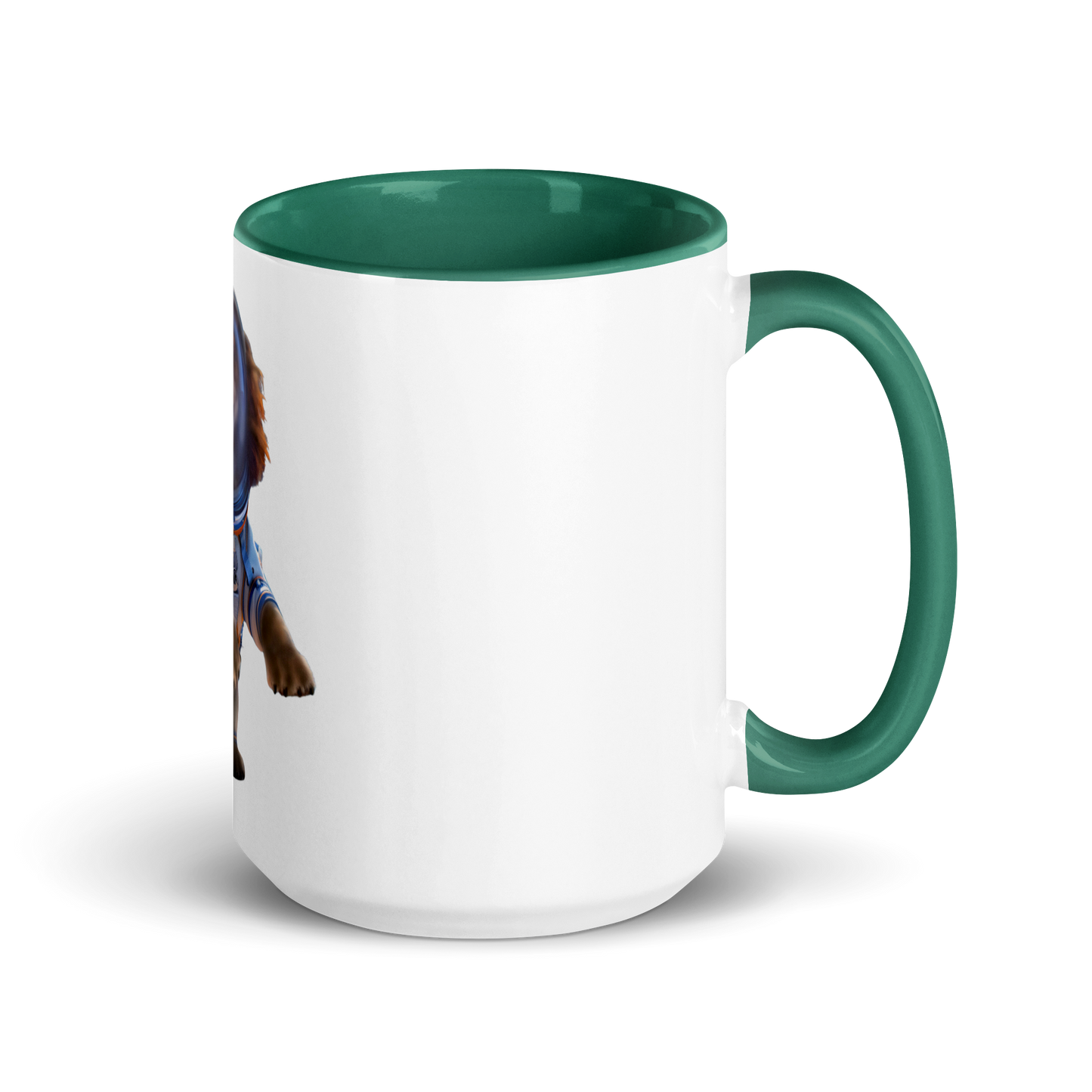 white and green Custom Pet Coffee Mug for a dog named Bella