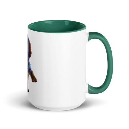 white and green Custom Pet Coffee Mug for a dog named Bella