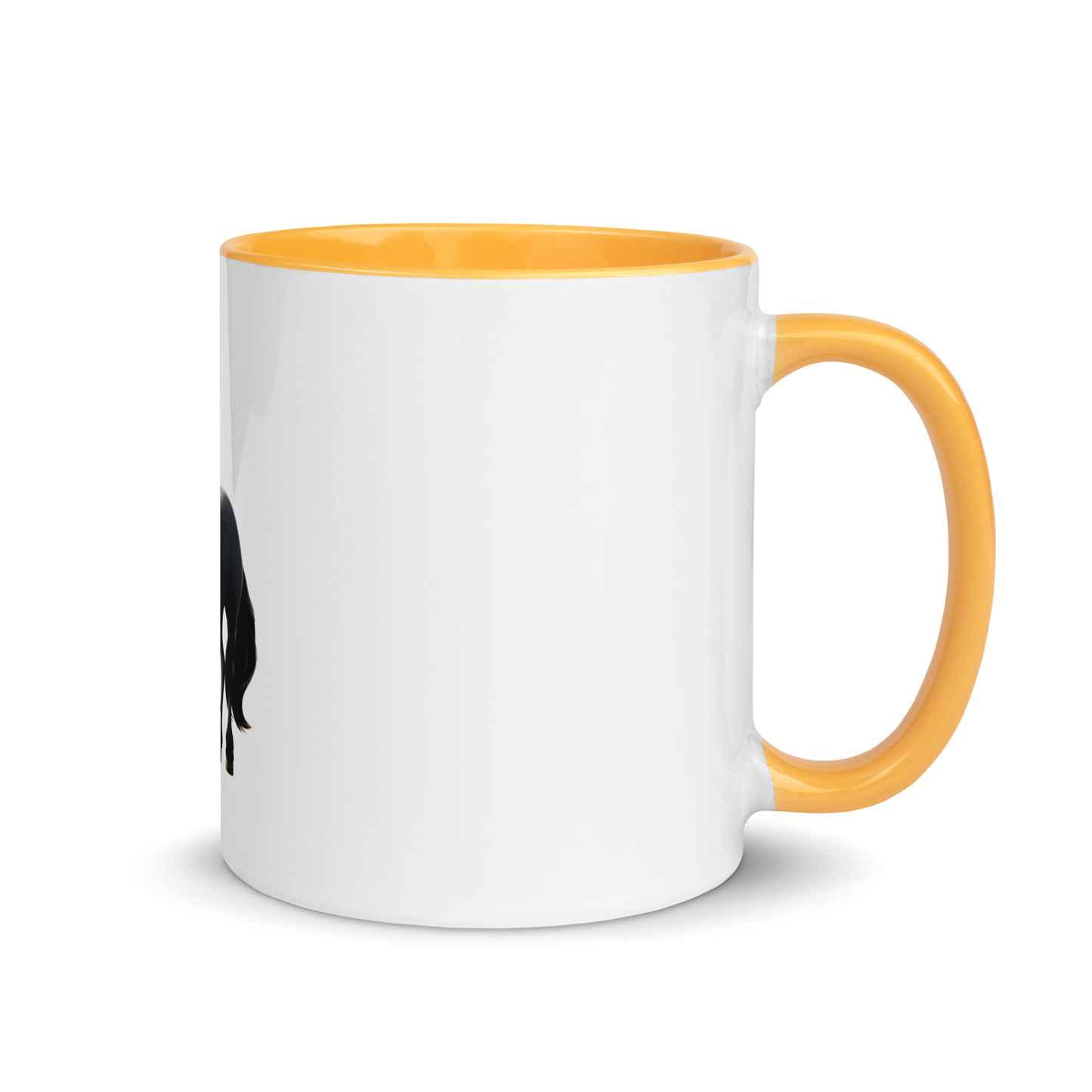 white and golden yellow Custom Pet Coffee Mug for a horse named Bella