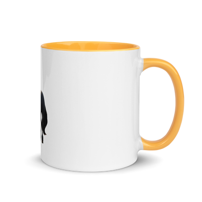 white and golden yellow Custom Pet Coffee Mug for a horse named Bella