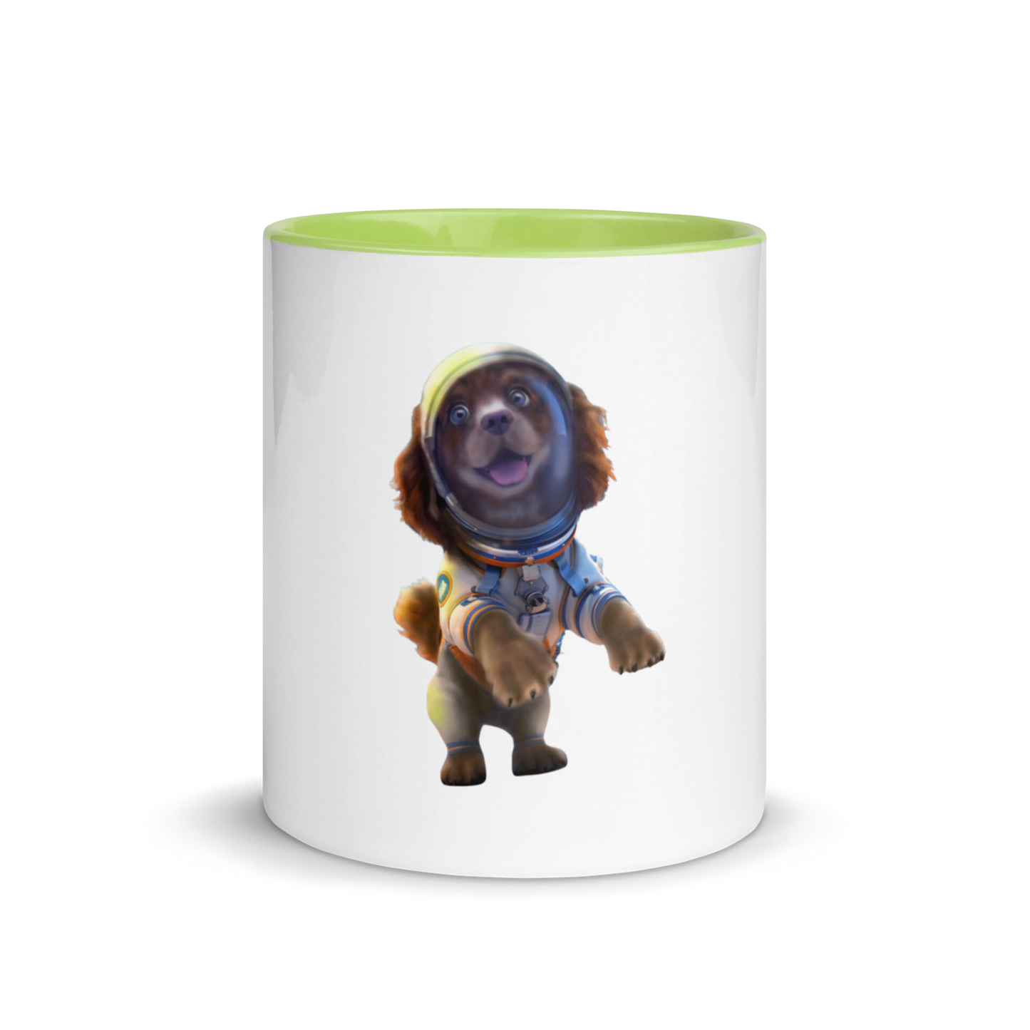 white and green Custom Pet Coffee Mug for a dog named Bella