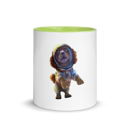 white and green Custom Pet Coffee Mug for a dog named Bella