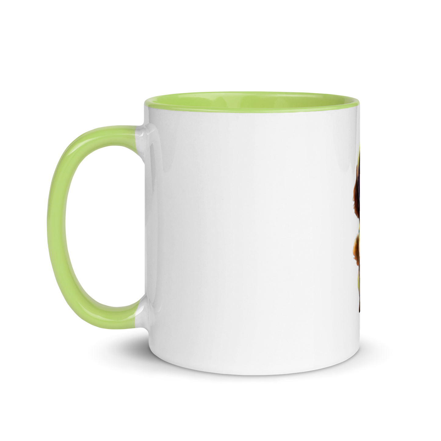 white and green Custom Pet Coffee Mug for a dog named Bella