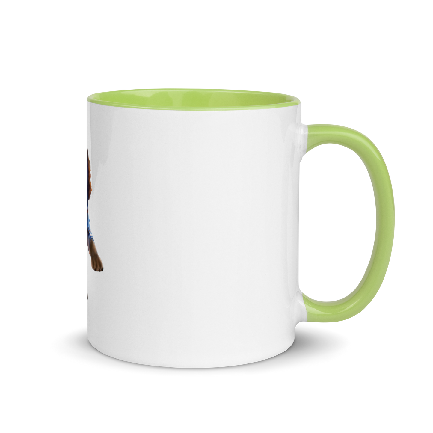 white and green Custom Pet Coffee Mug for a dog named Bella