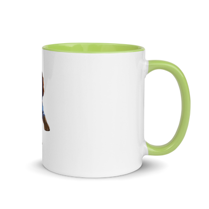 white and green Custom Pet Coffee Mug for a dog named Bella