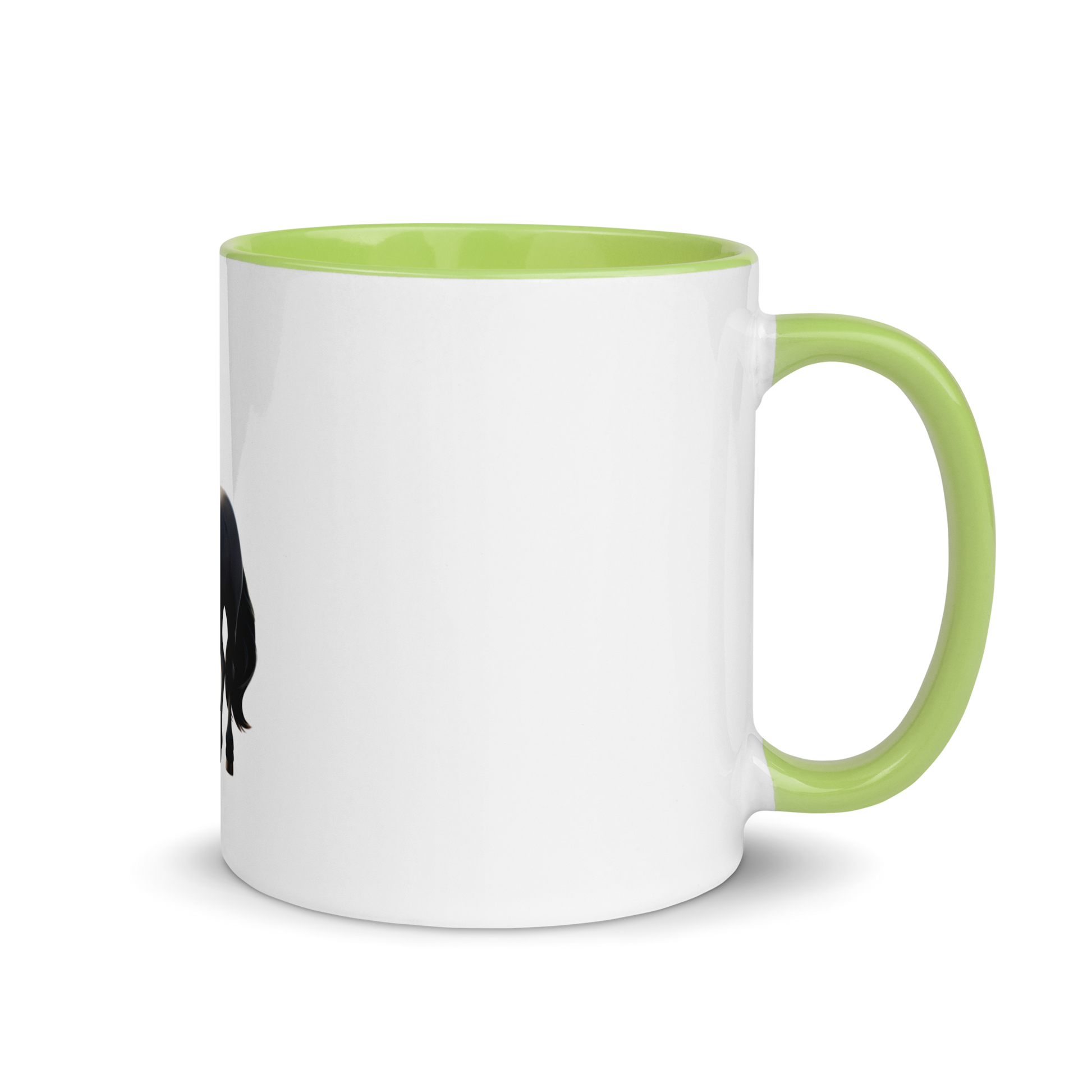 white and green Custom Pet Coffee Mug for a horse named Bella