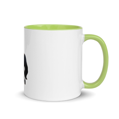 white and green Custom Pet Coffee Mug for a horse named Bella