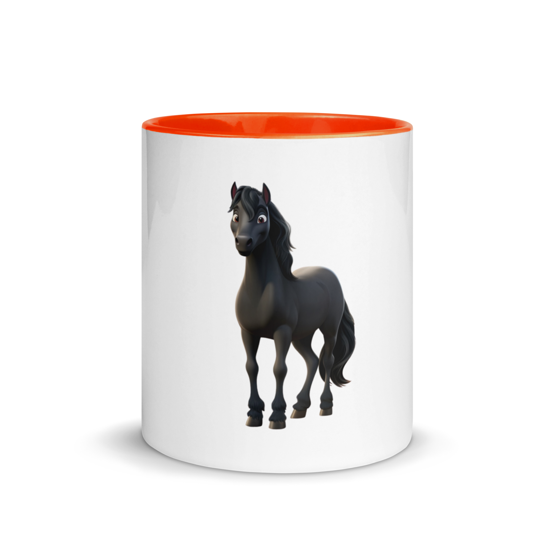 white and orange Custom Pet Coffee Mug for a horse named Bella