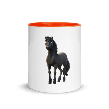 white and orange Custom Pet Coffee Mug for a horse named Bella