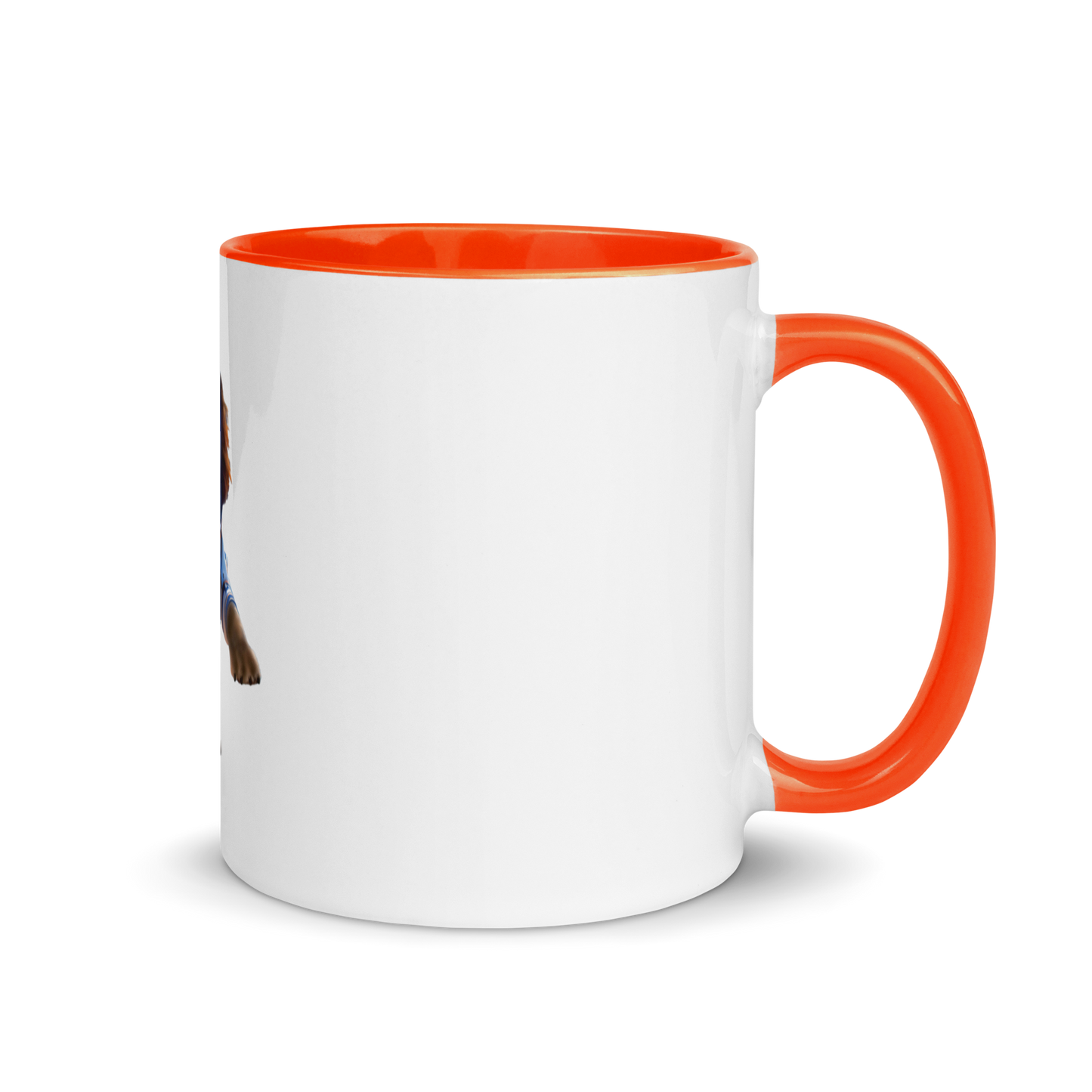 white and orange Custom Pet Coffee Mug for a dog named Bella