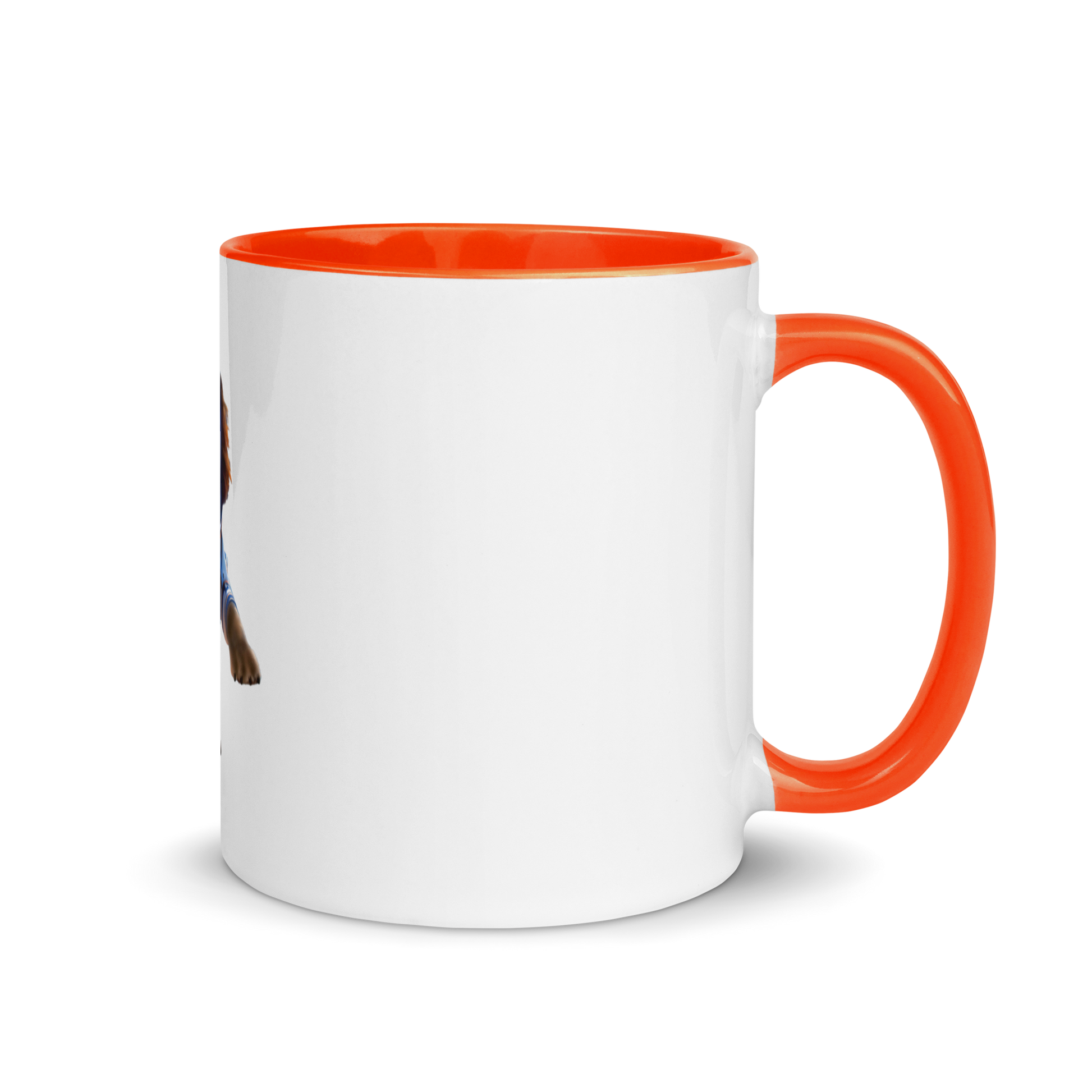 white and orange Custom Pet Coffee Mug for a dog named Bella