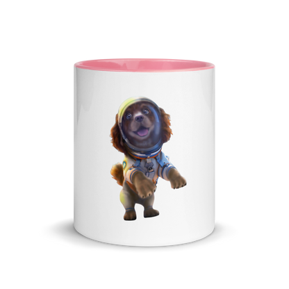 white and pink Custom Pet Coffee Mug for a dog named Bella