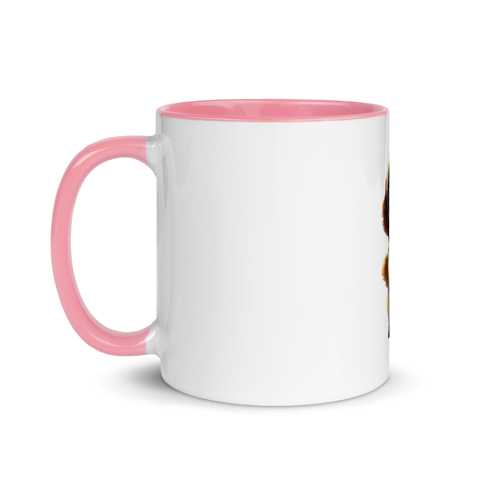 white and pink Custom Pet Coffee Mug for a dog named Bella