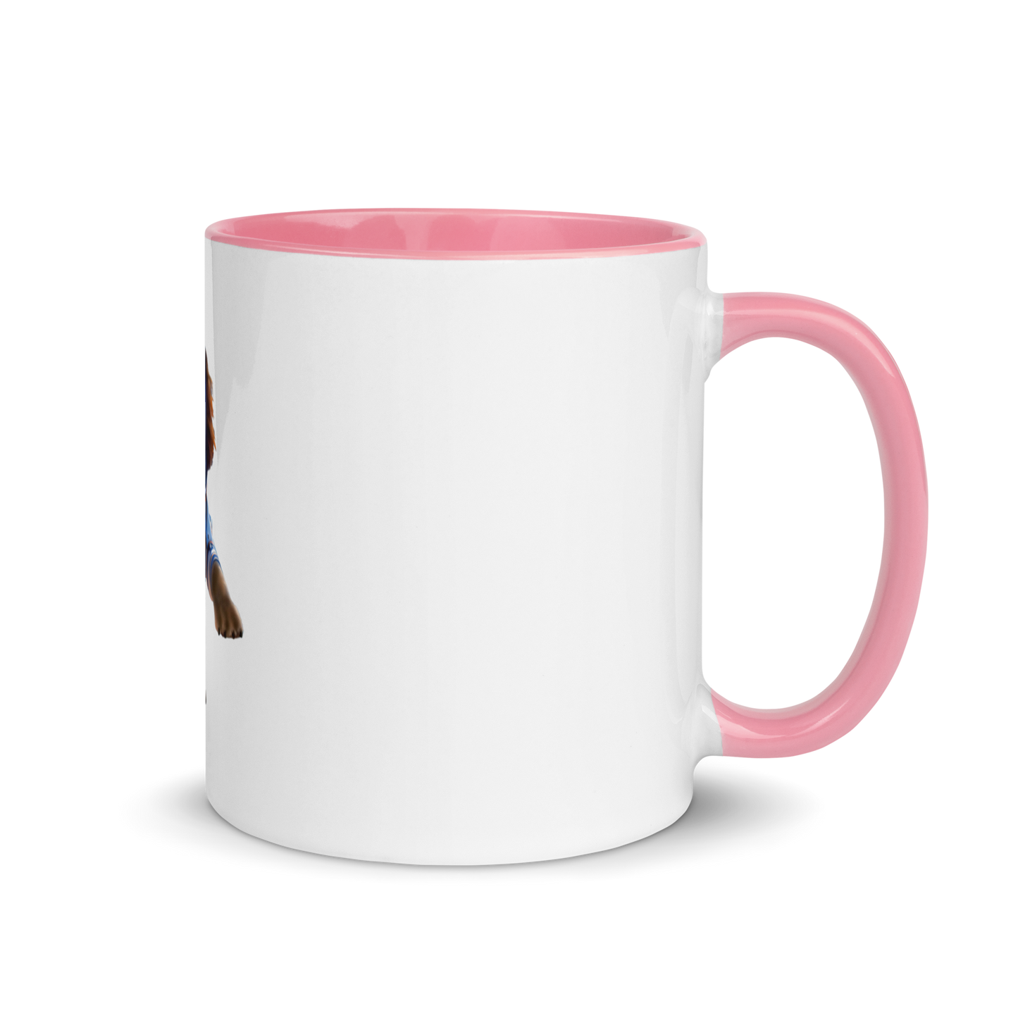 white and pink Custom Pet Coffee Mug for a dog named Bella