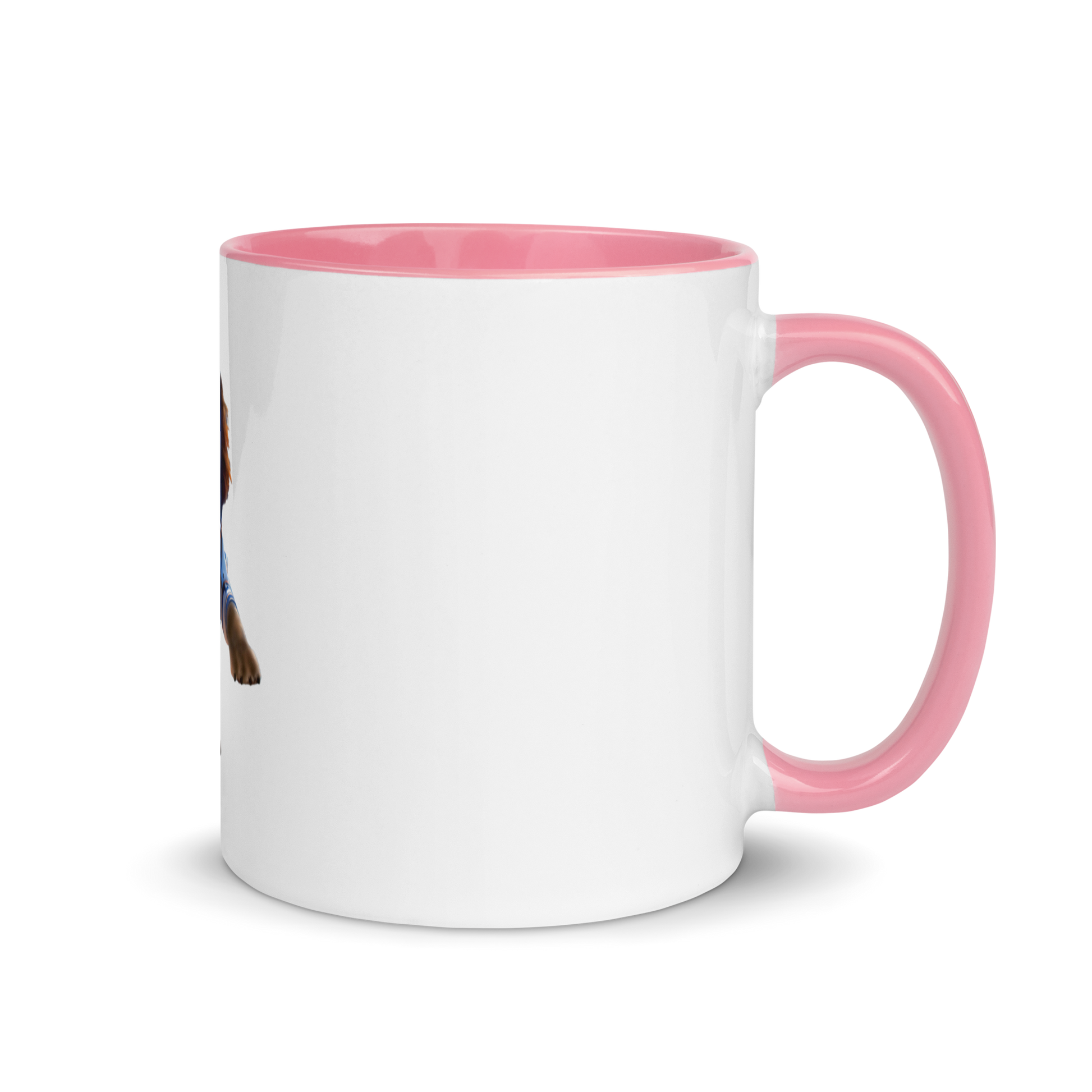 white and pink Custom Pet Coffee Mug for a dog named Bella