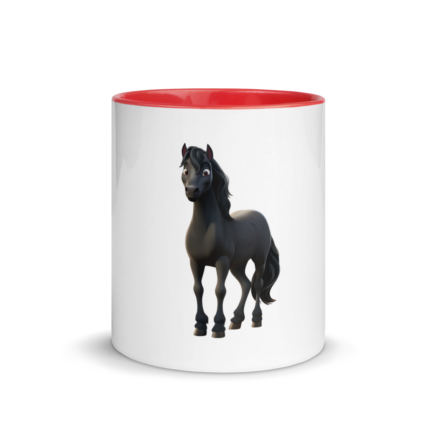 white and red Custom Pet Coffee Mug for a horse named Bella