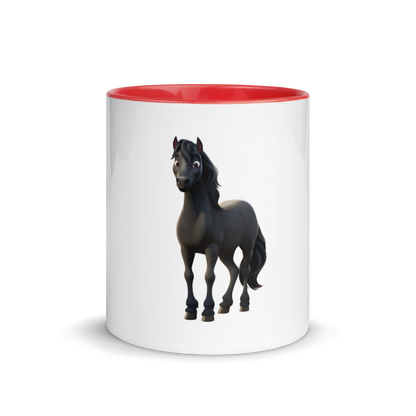 white and red Custom Pet Coffee Mug for a horse named Bella