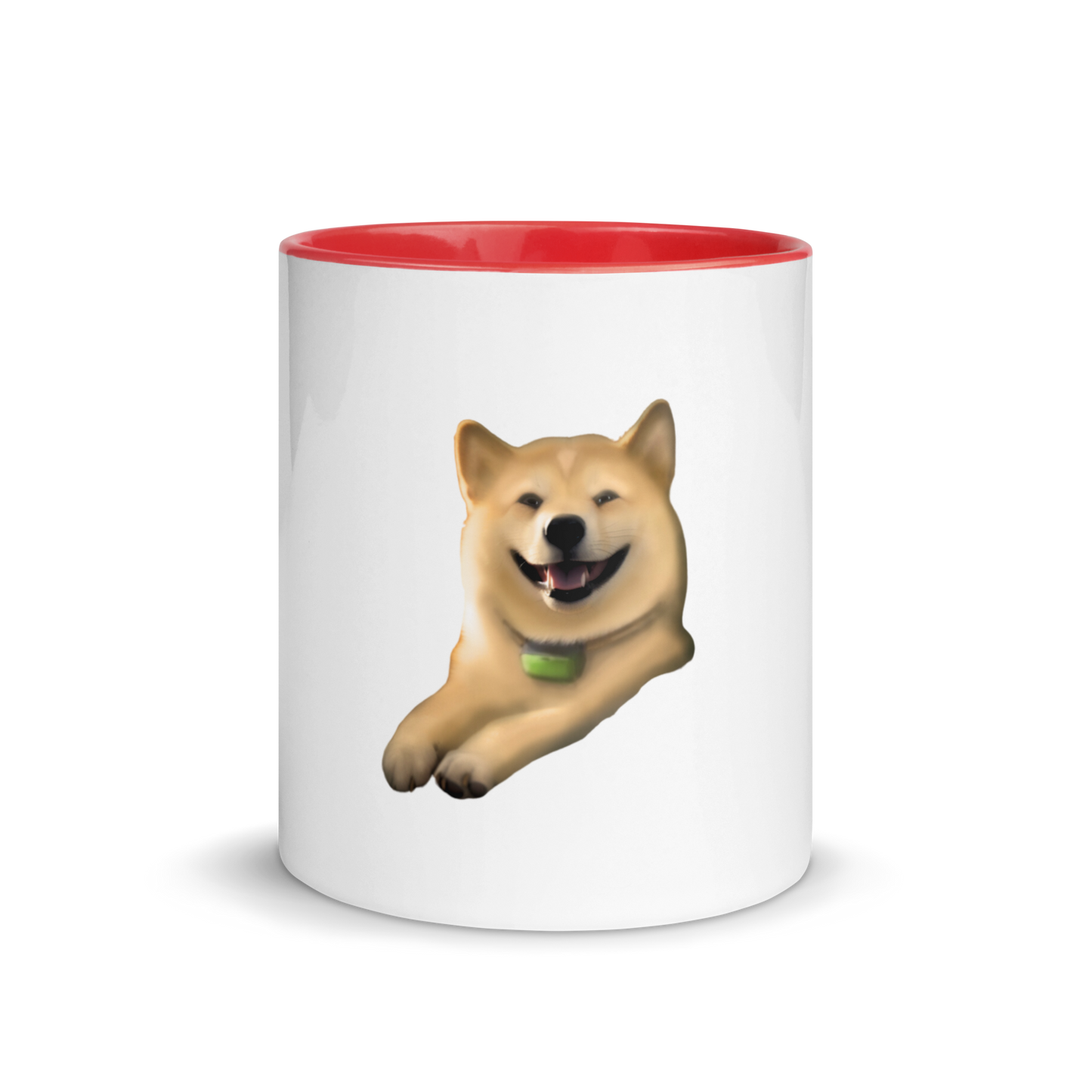 white and red Custom Pet Coffee Mug for a dog named Cooper that loves couches