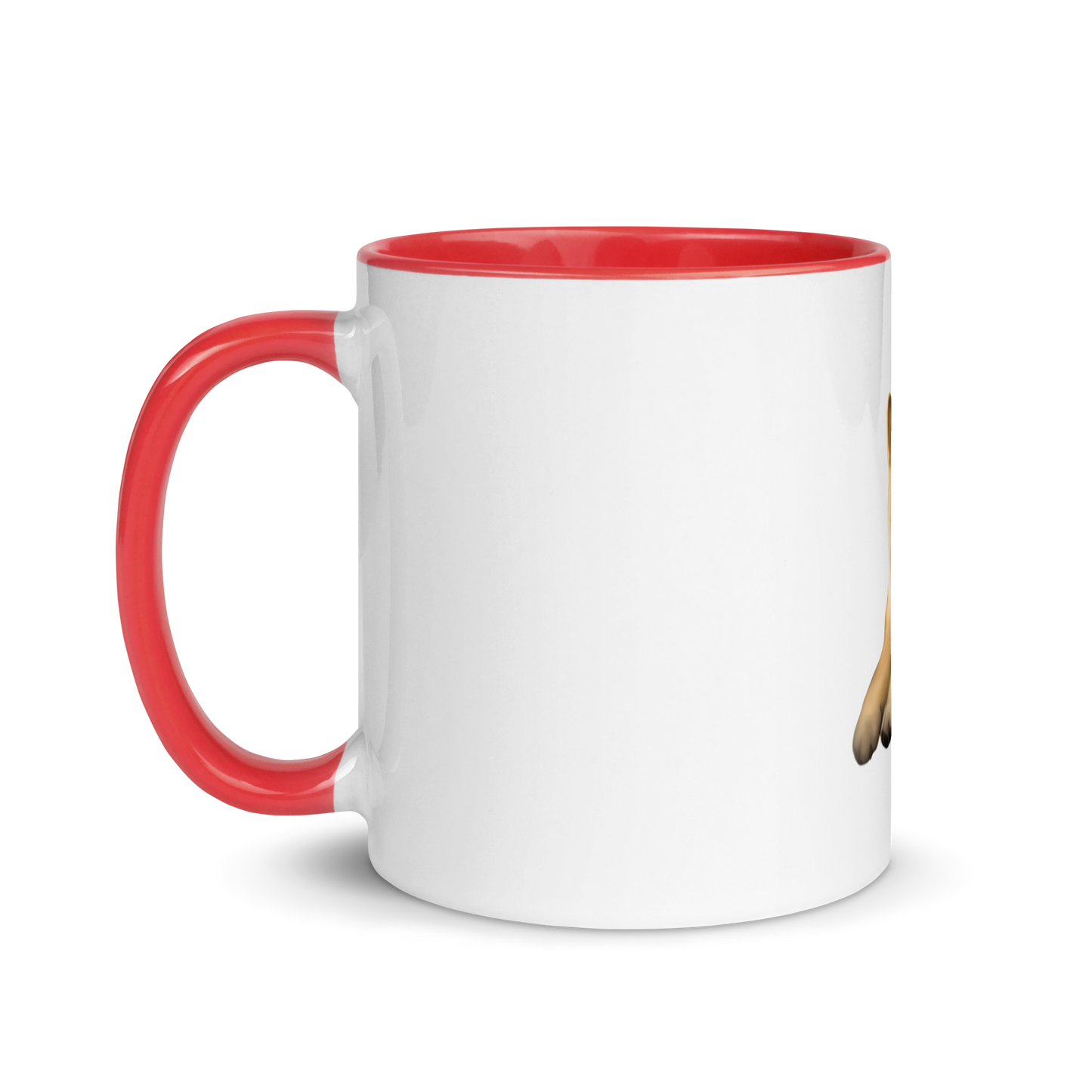 white and red Custom Pet Coffee Mug for a dog named Cooper that loves couches