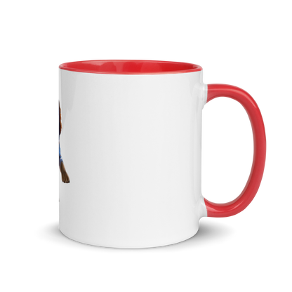 white and red Custom Pet Coffee Mug for a dog named Bella