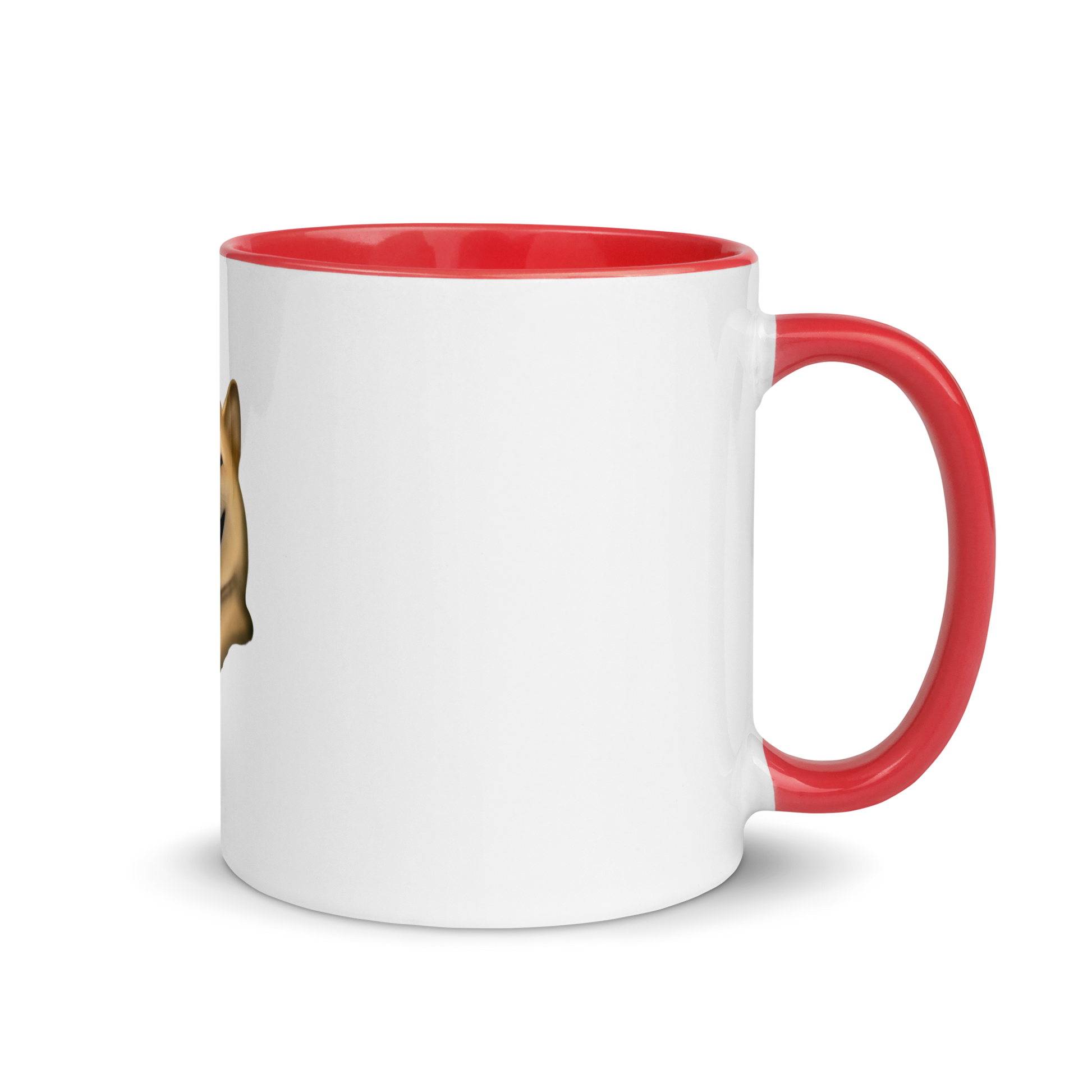 white and red Custom Pet Coffee Mug for a dog named Cooper that loves couches