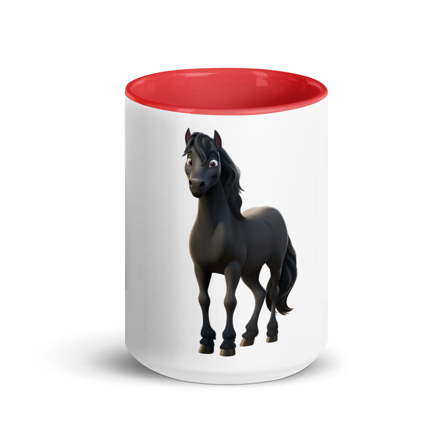 white and red Custom Pet Coffee Mug for a horse named Bella