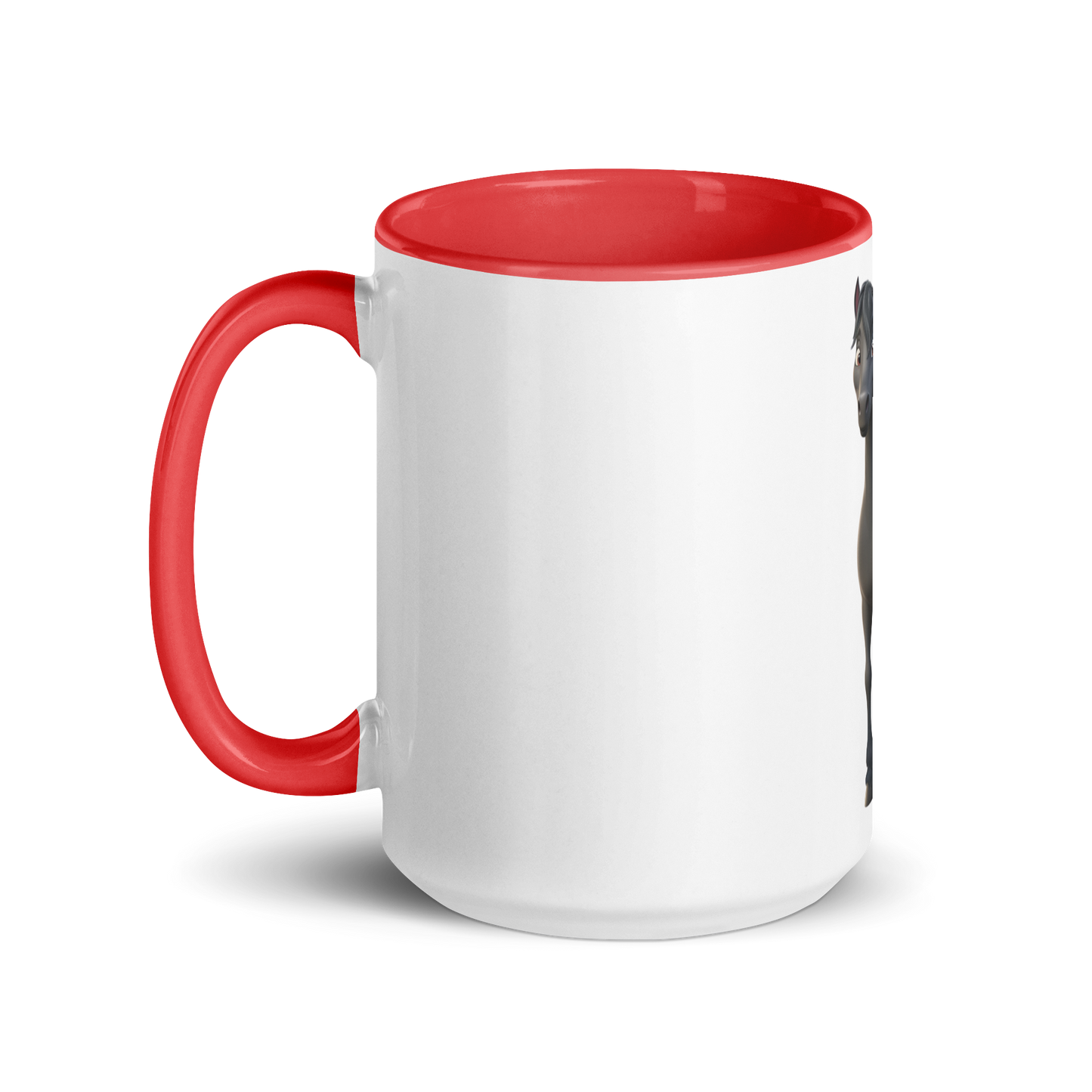 white and red Custom Pet Coffee Mug for a horse named Bella