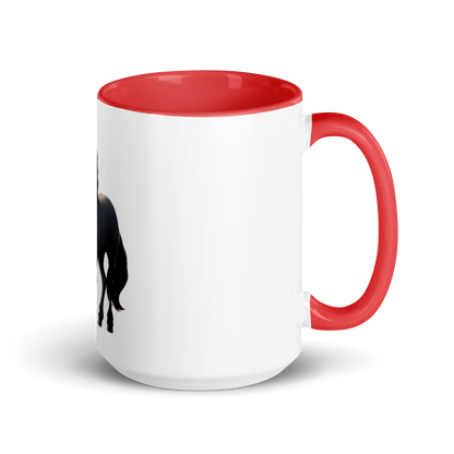 white and red Custom Pet Coffee Mug for a horse named Bella