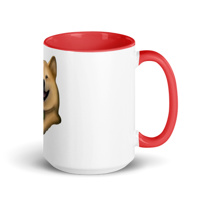 white and red Custom Pet Coffee Mug for a dog named Cooper that loves couches