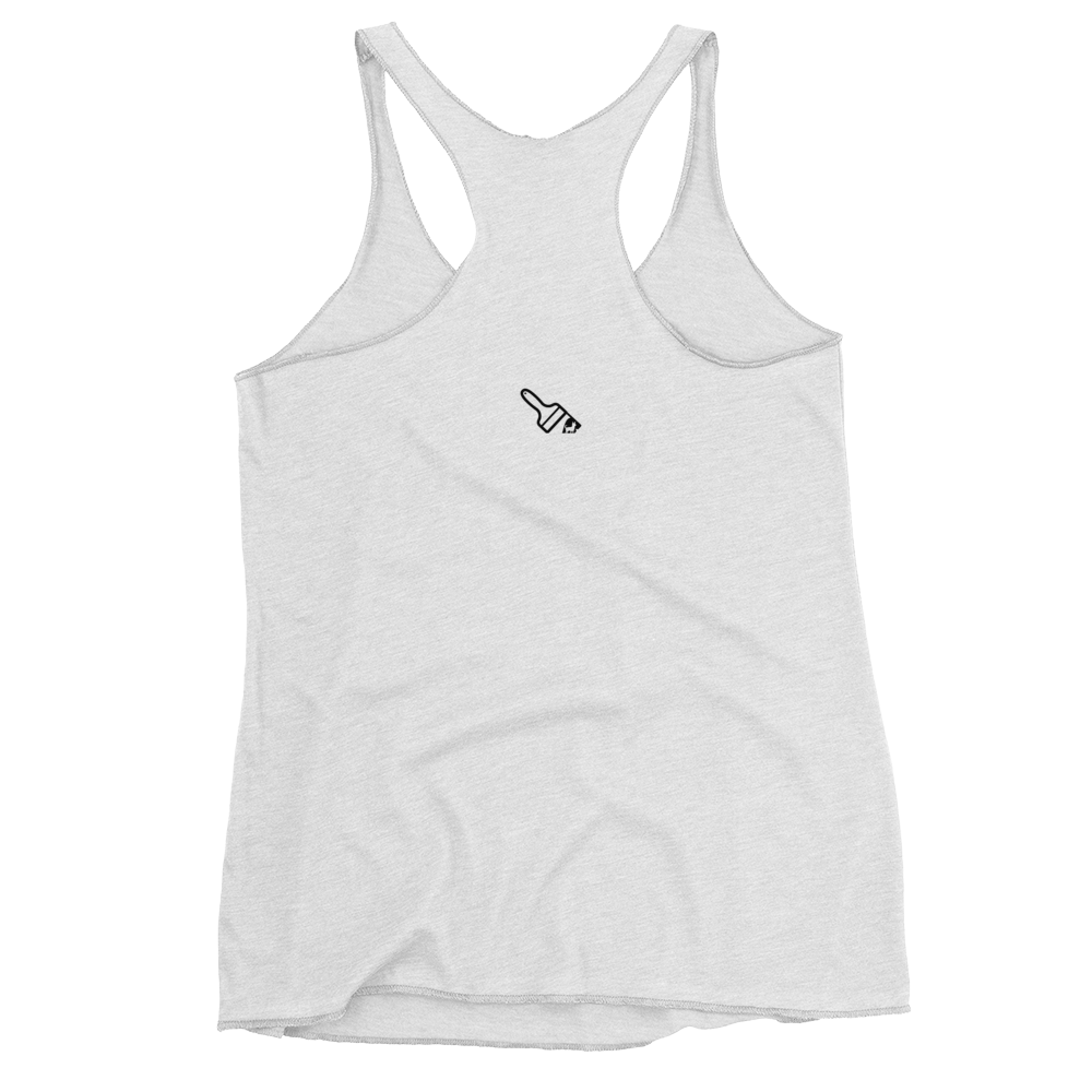 heather white Custom Pet Women's Racerback Tank for a dog named Yoda